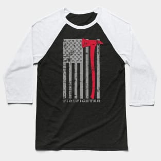 Firefighter USA Flag Baseball T-Shirt